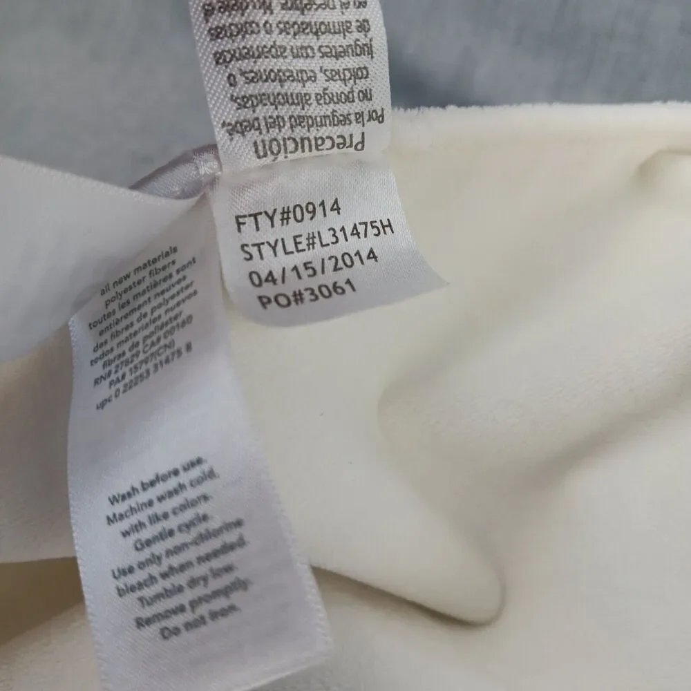 Carters Bear Security Blanket Ivory Grey White Spots Long Lovey Knotted Corners